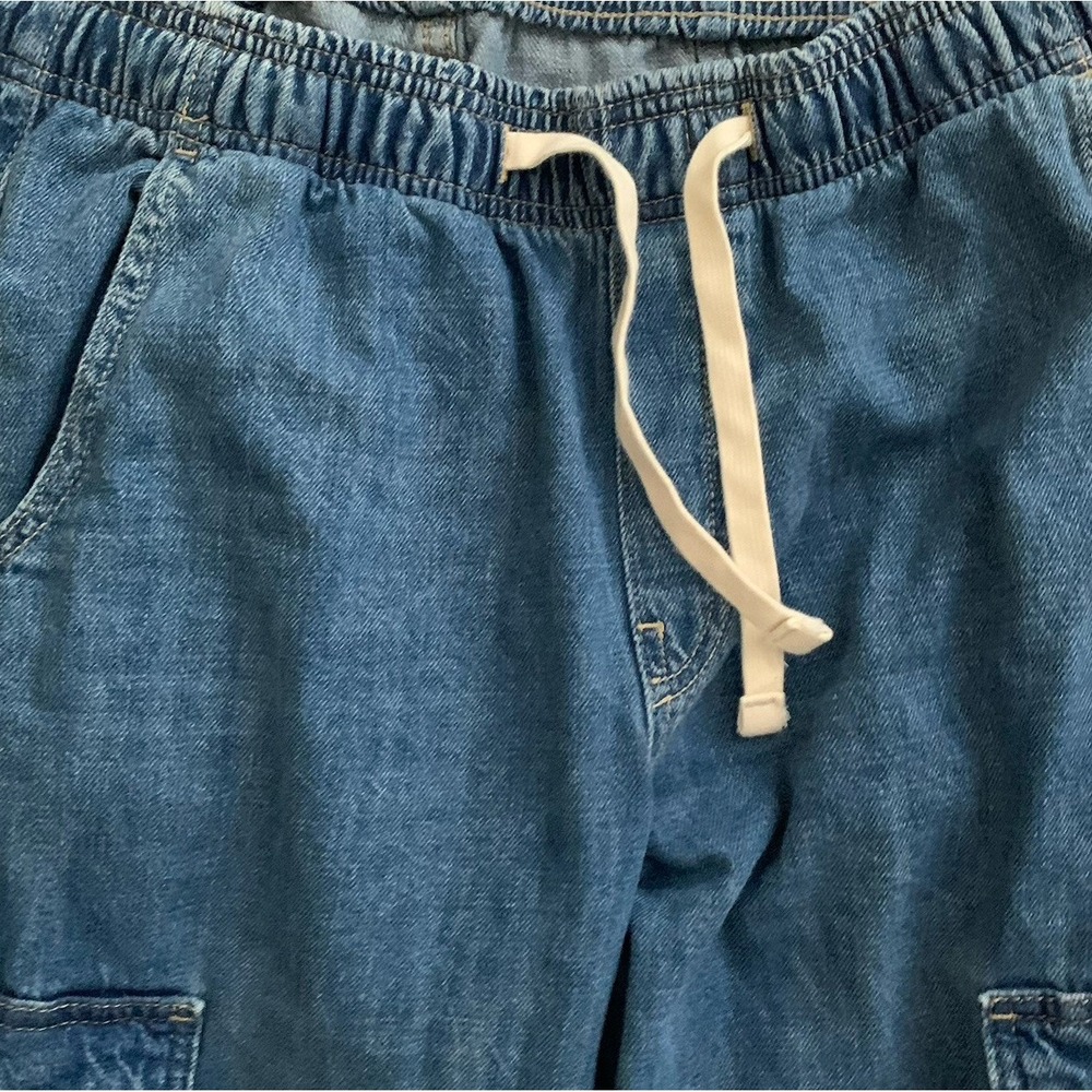 GAP Wide Leg Cargo Denim Pants in Blue - Picture 4 of 8